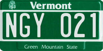 VT license plate NGY021