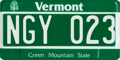 VT license plate NGY023