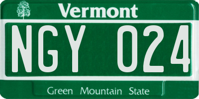 VT license plate NGY024
