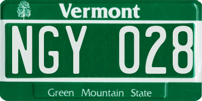 VT license plate NGY028