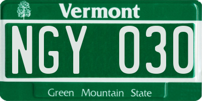 VT license plate NGY030