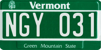 VT license plate NGY031