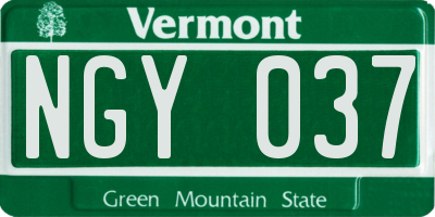 VT license plate NGY037