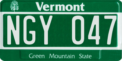 VT license plate NGY047