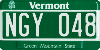 VT license plate NGY048