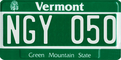 VT license plate NGY050