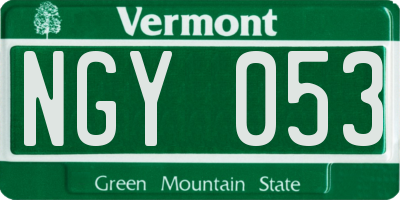 VT license plate NGY053