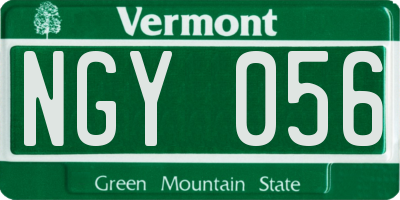 VT license plate NGY056