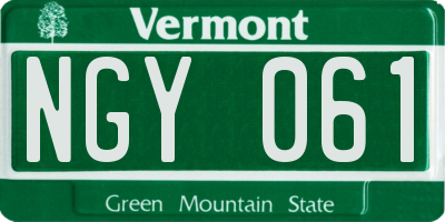 VT license plate NGY061
