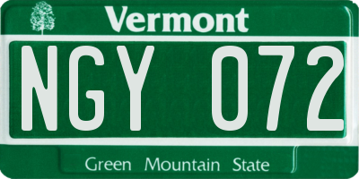 VT license plate NGY072