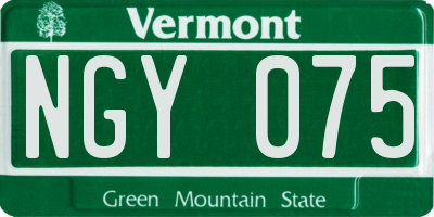 VT license plate NGY075