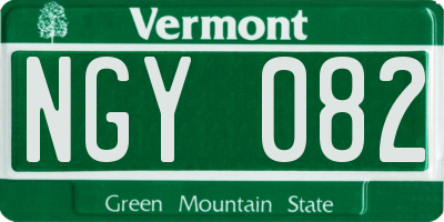 VT license plate NGY082