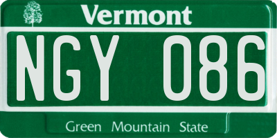 VT license plate NGY086