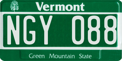 VT license plate NGY088