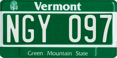 VT license plate NGY097