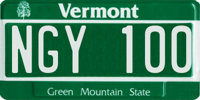 VT license plate NGY100