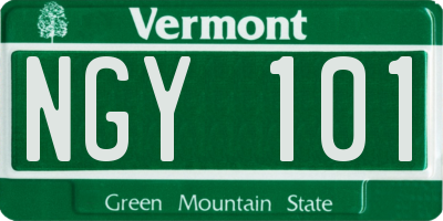 VT license plate NGY101