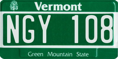 VT license plate NGY108