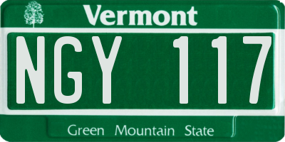 VT license plate NGY117