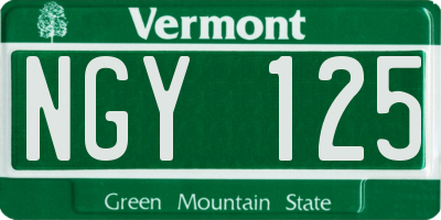VT license plate NGY125