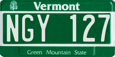 VT license plate NGY127
