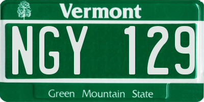 VT license plate NGY129