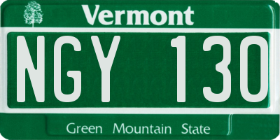 VT license plate NGY130