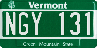 VT license plate NGY131
