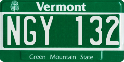 VT license plate NGY132
