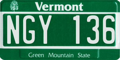 VT license plate NGY136