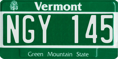 VT license plate NGY145