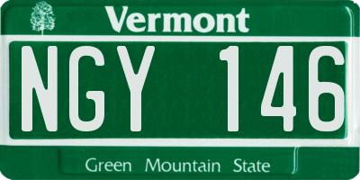 VT license plate NGY146