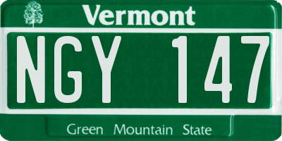 VT license plate NGY147
