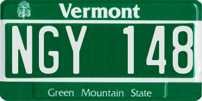 VT license plate NGY148