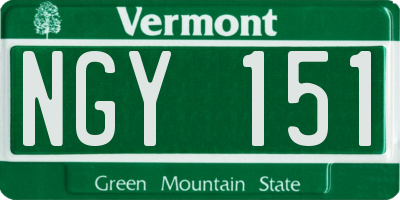 VT license plate NGY151