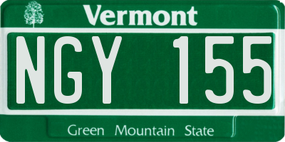 VT license plate NGY155