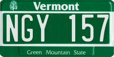 VT license plate NGY157