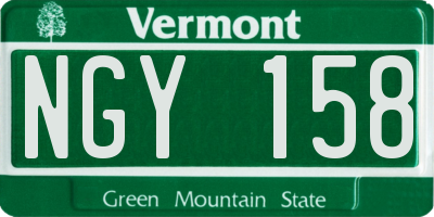 VT license plate NGY158