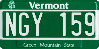 VT license plate NGY159