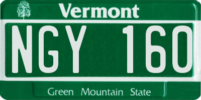 VT license plate NGY160