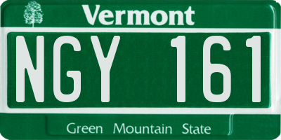 VT license plate NGY161