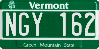 VT license plate NGY162