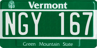 VT license plate NGY167