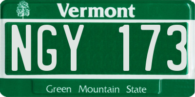 VT license plate NGY173