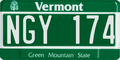VT license plate NGY174