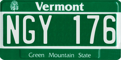 VT license plate NGY176