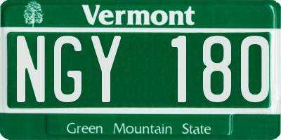 VT license plate NGY180