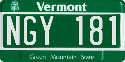VT license plate NGY181