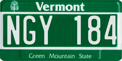 VT license plate NGY184