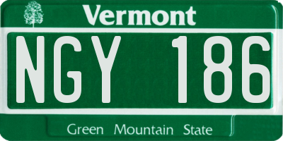 VT license plate NGY186